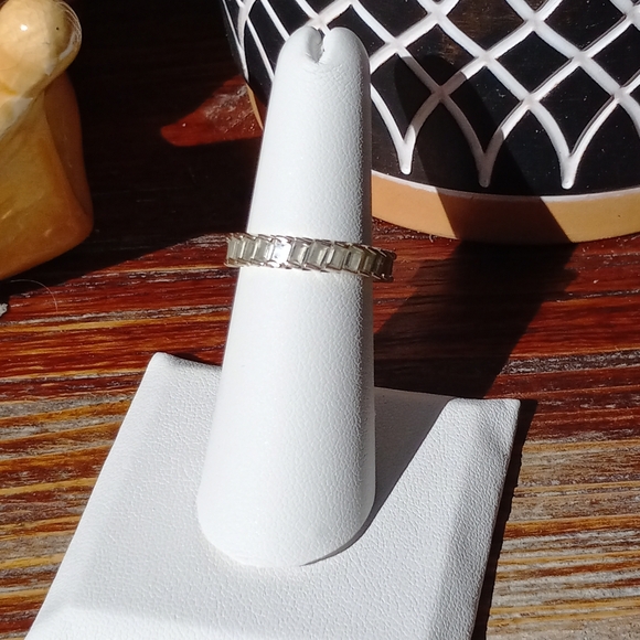 Vintage GP CZ Emerald Cut Baguette Style Gemstone Ring, Size 6 - Picture 2 of 14